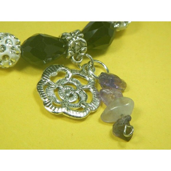 Amethyst Gemstone-Energy Jewelry-Fashion Stretch-Bracelet-Beaded- Charms -485 - Picture 2 of 6